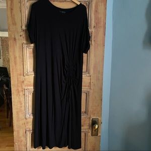 Eloquii t-shirt dress with slit and gathering